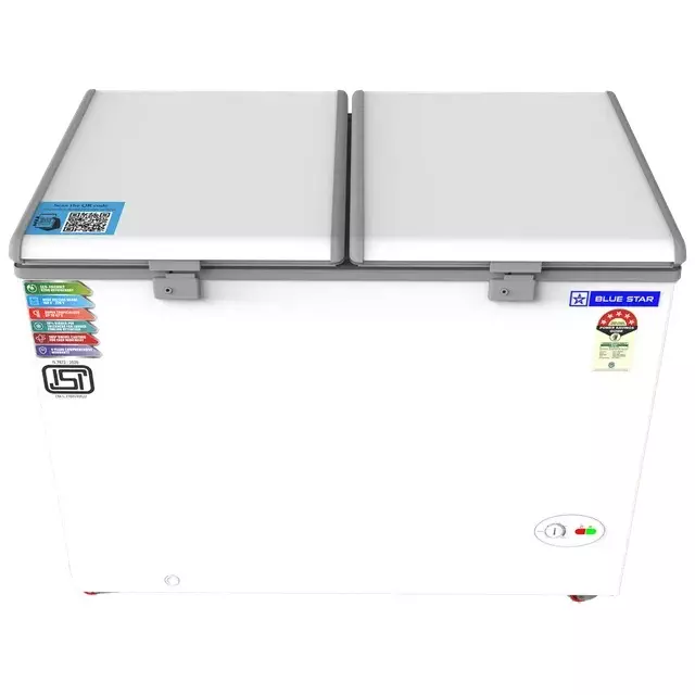 Blue Star 400 L Hard Top Deep Freezer Double Door Convertible Technology White Color with Stabilizer Free Operation, CF5460NEYW