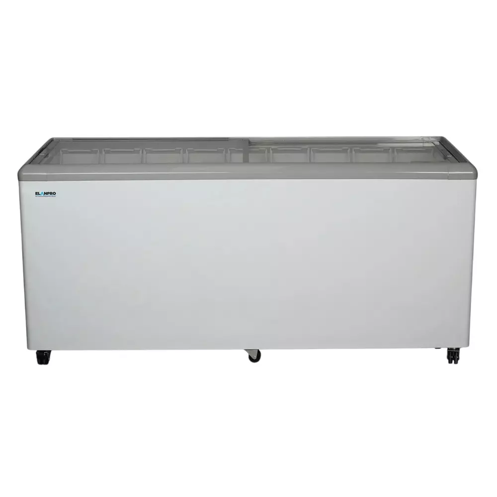 Elanpro Chest Freezer 650 L Capacity Double Door Non Convertible Flat Glass Top, EKG 650