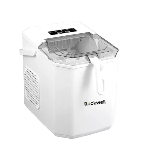 Rockwell Portable Ice Cube Maker Machine 1500 W White 9 Bullet Ice Cubes in 8 -10 Min, IM12WP