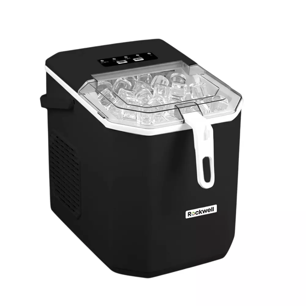 Rockwell Countertop Ice Maker Machine with Self-Cleaning with 0.6 kg Storage & 1.3 L Water Tank, IM12BP