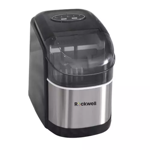Rockwell 12 Kg Portable Ice Cube Maker Machine Black 9 Ice Ready in 8 Mins, IM12BSS