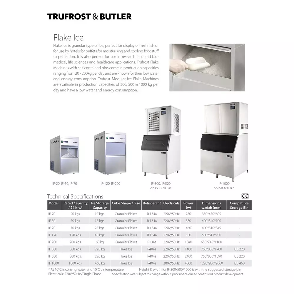 Trufrost 1000Kg/24hrs Modular Ice Machines With Separate Storage Bin, IF-1000