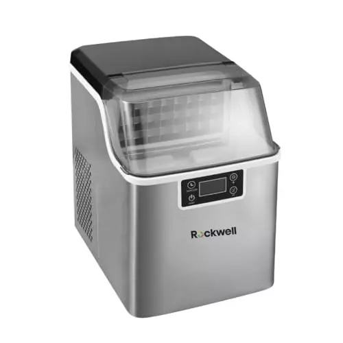 Rockwell Portable Ice Cube Maker Machine Silver 24 Cubes in 20 Mins, RICM22