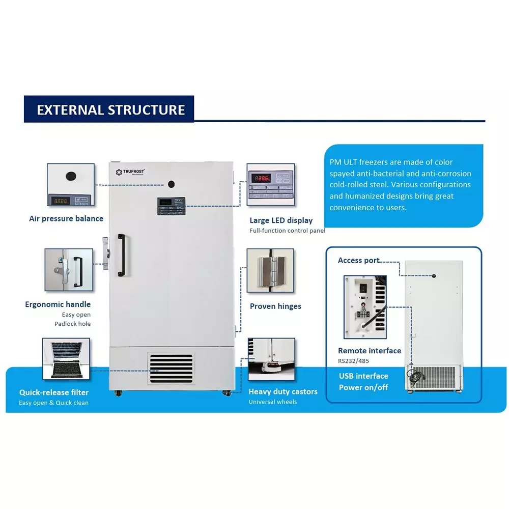 trufrost-838-l-capacity-ultra-low-temperature-upright-freezer-with-1700-w-power-and-40c-to-86c-temperature-range-mdf-86v838e