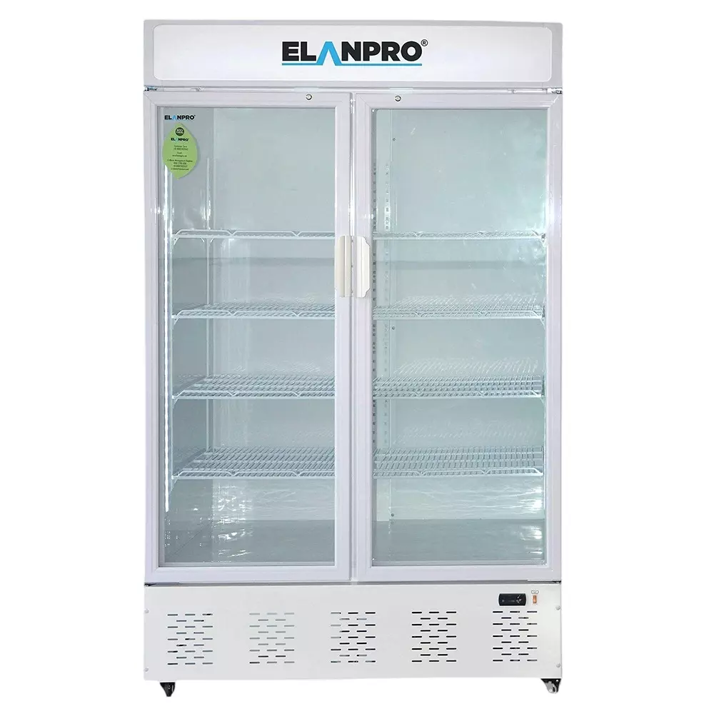Elanpro Upright Chiller 730 L Capacity Double Glass Door, ECG 775 Dlx