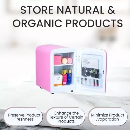 Rockwell 4 L Retro Portable Mini Fridge and Warmer 220 V Pink, RMF4P