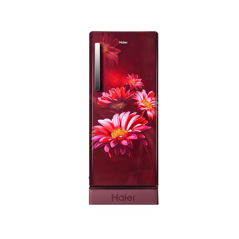 Haier 190 L Direct Cool Single Door Refrigerator with Base Drawer 3 Star Red Hilton, HRD-2113PRHA-N