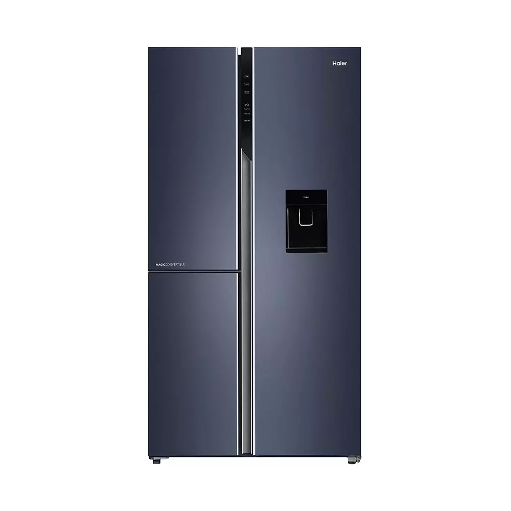 Haier 592 L 3 Door Side by Side Frost Free Refrigerator 3 Star Graphite Black, HRT-683WGKU1