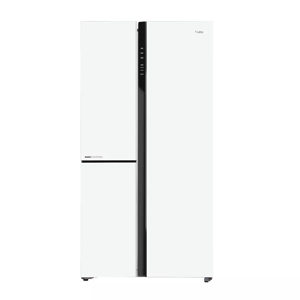 Haier 598 L 3 Door Side by Side Magic Cooling Refrigerator 3 Star Pearl White Glass, HRT-683PWGU1