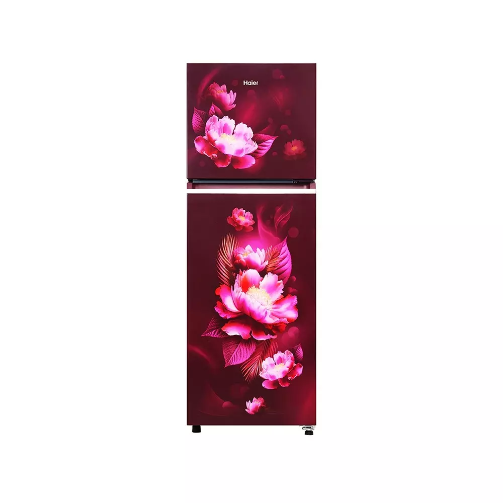 Haier 240 L Double Door Frost Free Top Mount Refrigerator 2 Star Red Carnation, HRF-2902IERCA-P