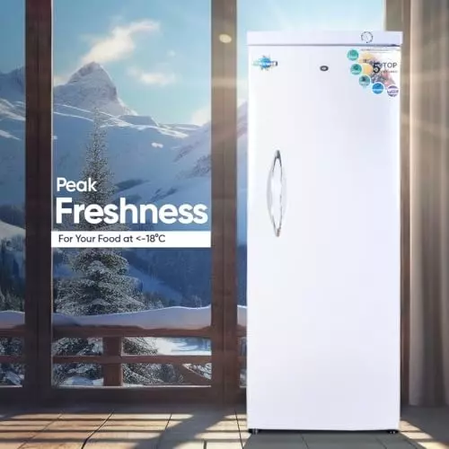 Rockwell 280 L Single Door Vertical Freezer with 9 Drawers White, UF300A