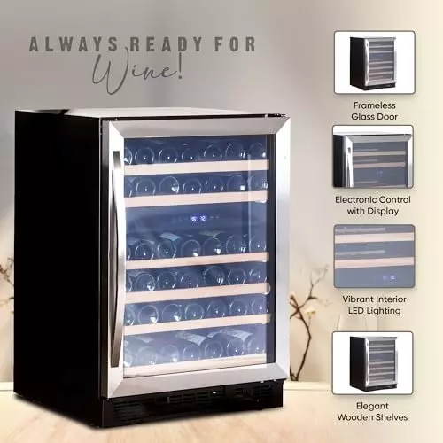 Rockwell 155 L Digital Temperature Control Fridge Black, RWND51