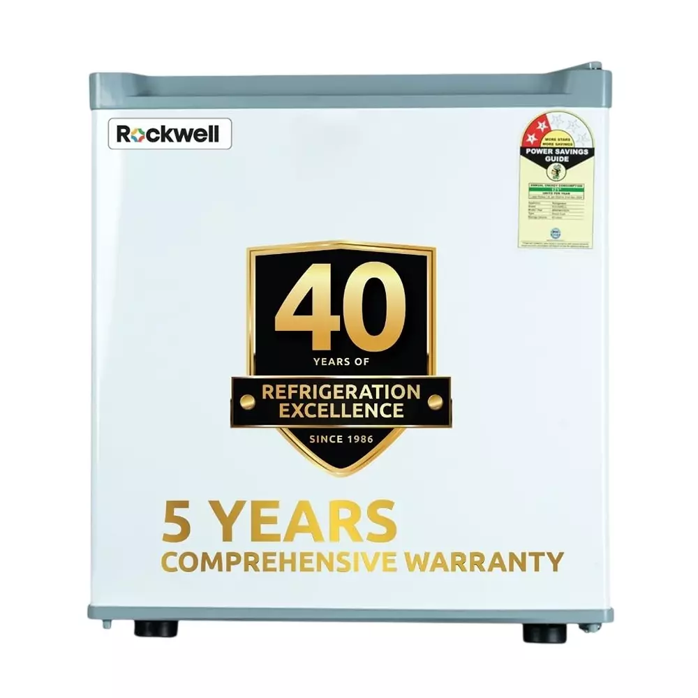 Rockwell Mini Fridge Single Door with Freezer 2 Star 45 L White, MB55-WH