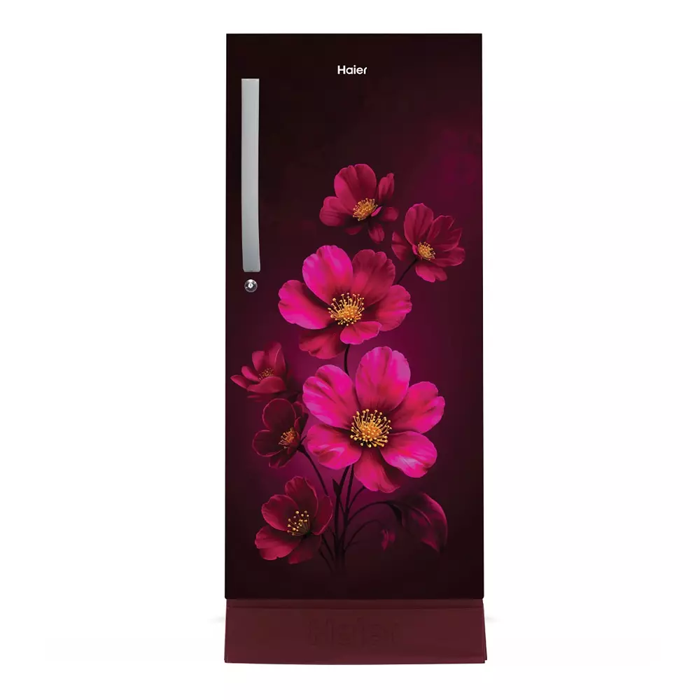 Haier 215 L Direct Cool Single Door Refrigerator with Base Drawer 5 Star Red Xsenia, HRD-2355PRXA-P