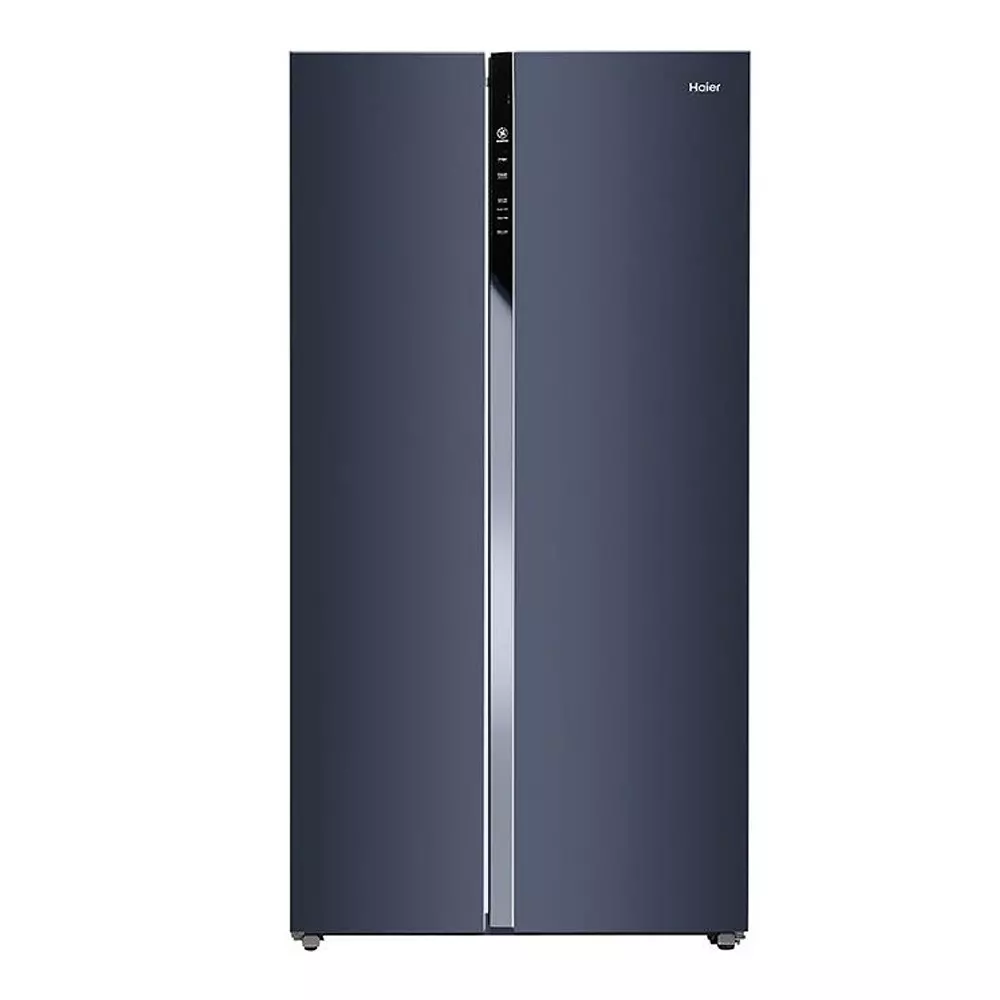 Haier 596 L Dual Door Side by Side Frost Free Refrigerator 3 Star Graphite Black, HES-690GK
