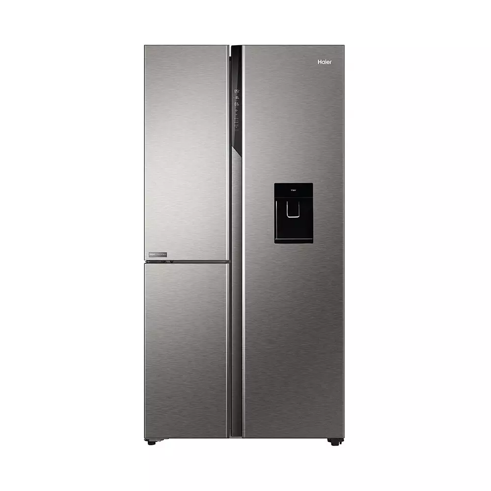 Haier 592 L 3 Door Side by Side Frost Free Refrigerator 3 Star New Inox Steel (Is Rpl), HRT-683WISU1