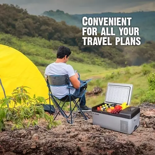 Rockwell 15.3 L Portable Car Fridge/Cooler for Outdoor, Camping, Picnics, Adventure, Parties, RMC15S
