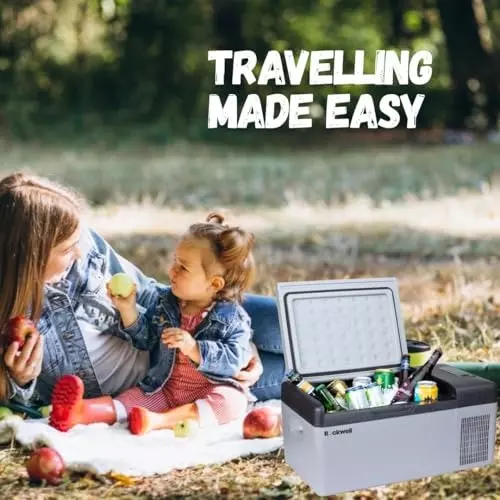 Rockwell 15.3 L Portable Car Fridge/Cooler for Outdoor, Camping, Picnics, Adventure, Parties, RMC15S