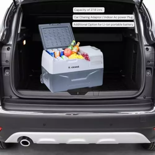Rockwell 27.8 L Car Fridge/Cooler for Outdoor, Camping, Picnics, Adventure, Parties, RMC30S