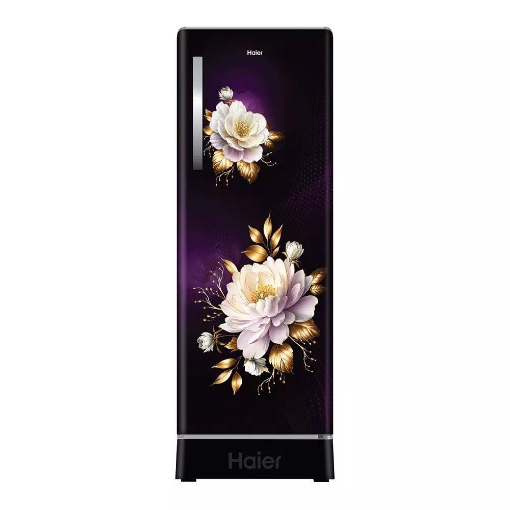 Haier 215 L Direct Cool Single Door Refrigerator with Base Drawer 5 Star Purple Freesia (Luxe), HRD-2365PPFA-N