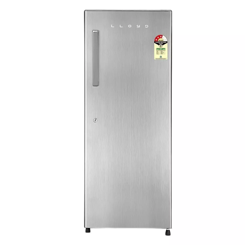 LLOYD Refrigerator Icecool Series 185 L Capacity Fixed Speed Compressor Single Door Steel Graphite Color, GLDG203ASGCF