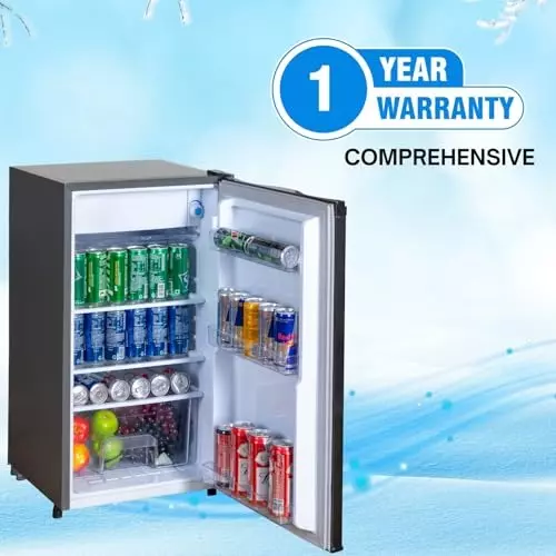 Rockwell 91 L Silver Single door Mini Refrigerator, MB-100