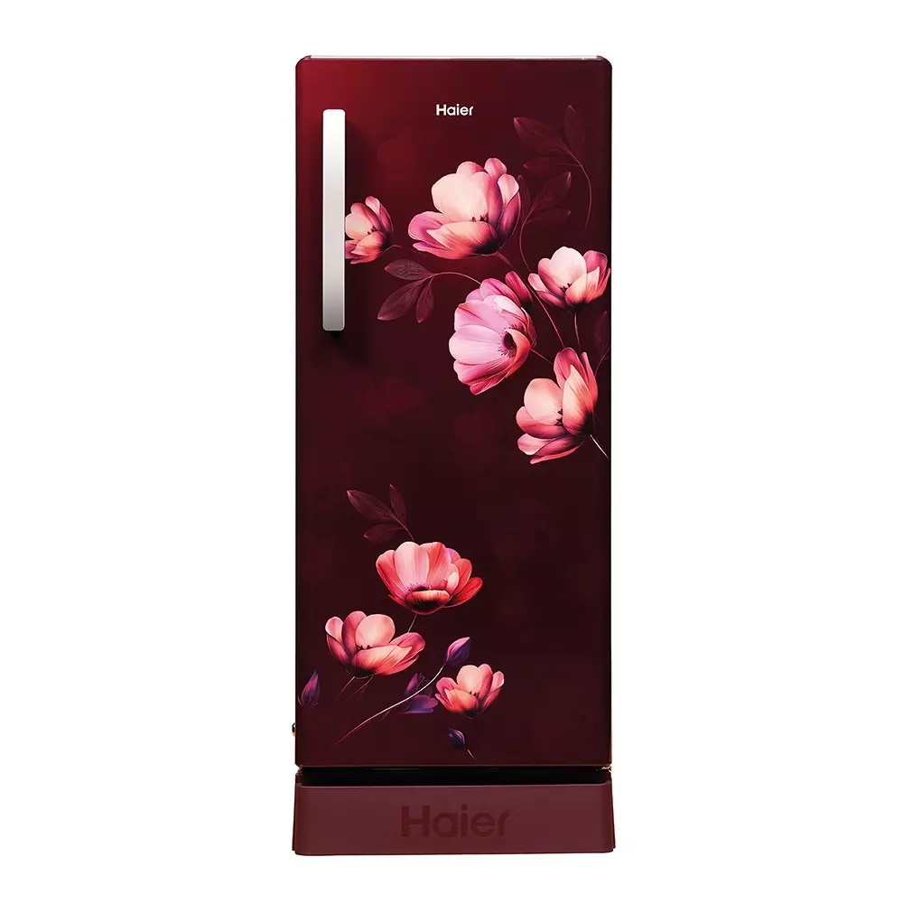 Haier 190 L Direct Cool Single Door Refrigerator with Base Drawer 5 Star Red Ivy, HRD-2115PRIA-N