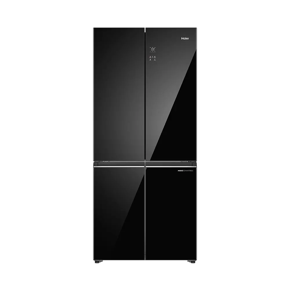 Haier 520 L 4 Door Side by Side Frost Free Refrigerator 3 Star Black Glass, HRB-600KGU1