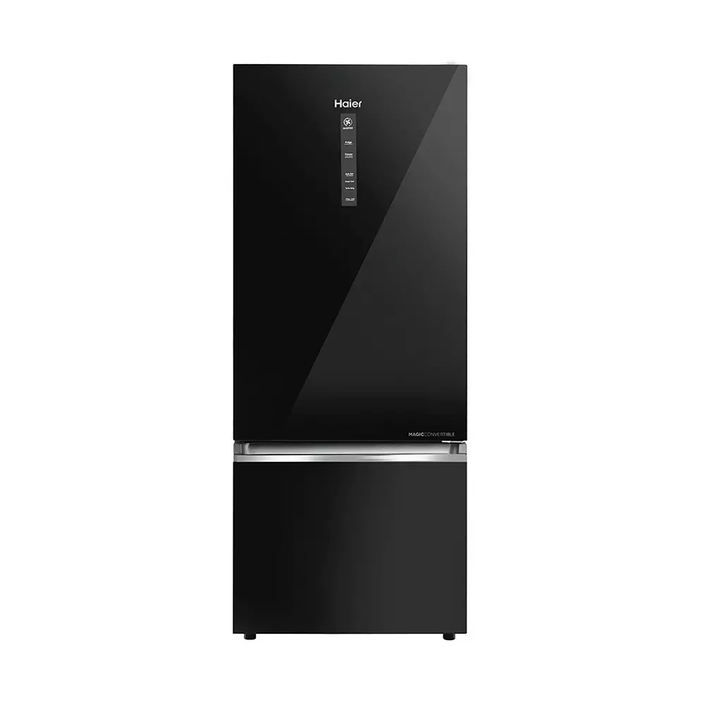 Haier 445 L Double Door Frost Free Bottom Mount Refrigerator 2 Star Black Glass, HRB-4952CKG-P