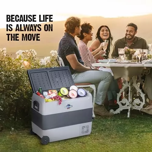 Rockwell 56.5 L Car Fridge/Cooler for Outdoor, Camping, Picnics, Adventure, Parties, RMC60D
