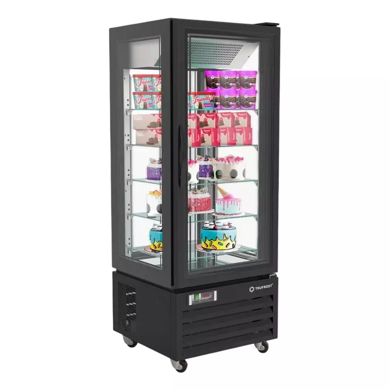 Trufrost 4 Side Glass Panoramic Freezer Showcase 319 L Capacity R 290a Refrigerant, Frozen Tower Premia