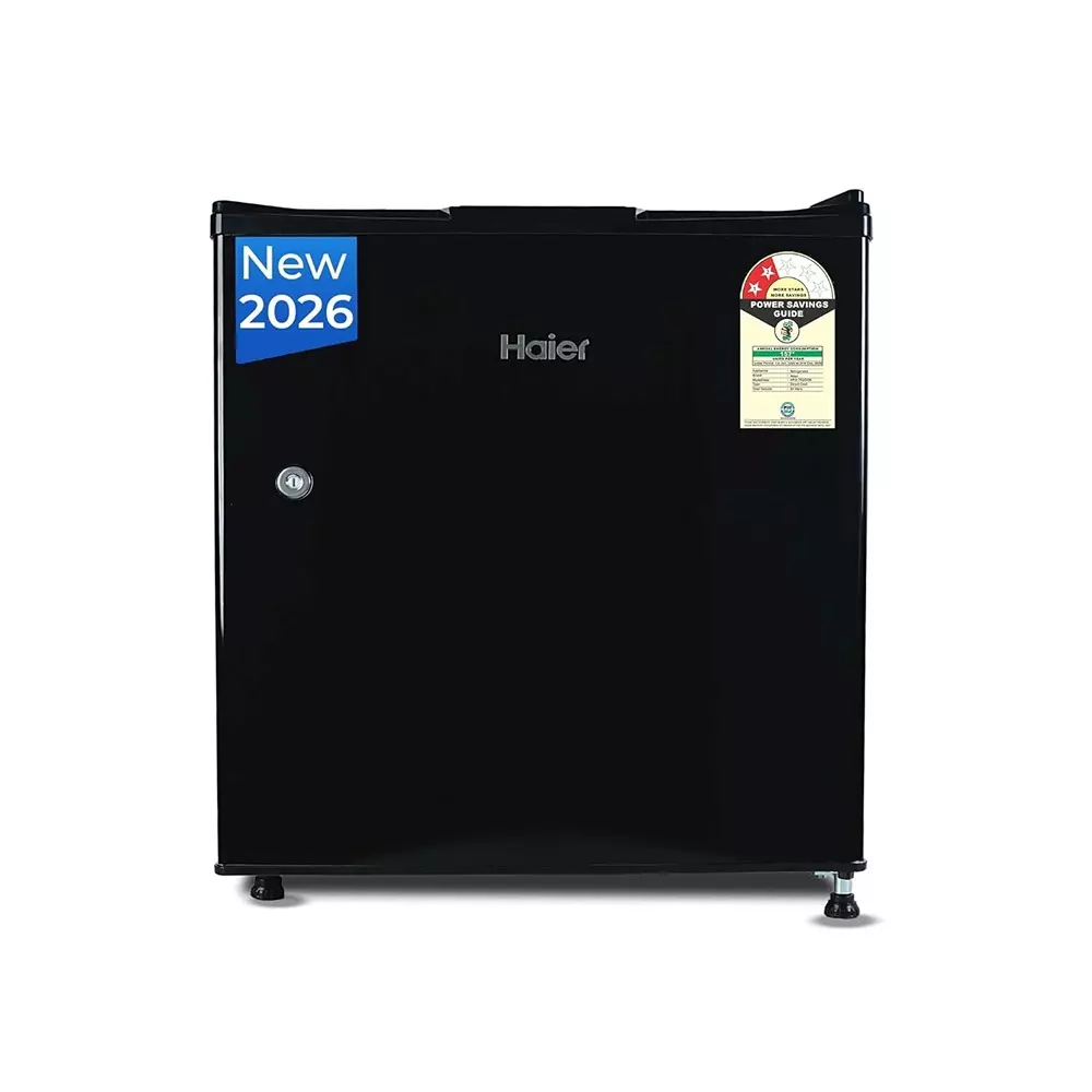 Haier 50 L Direct Cool Single Door Refrigerator 2 Star Black Steel, HRD-752KSA