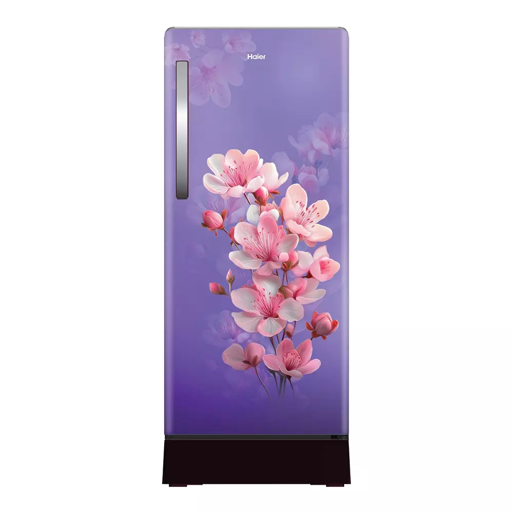Haier 190 L Direct Cool Single Door Refrigerator with Base Drawer 2 Star Purple Sienna (Cherry Blossom), HRD-2112PPSA-N