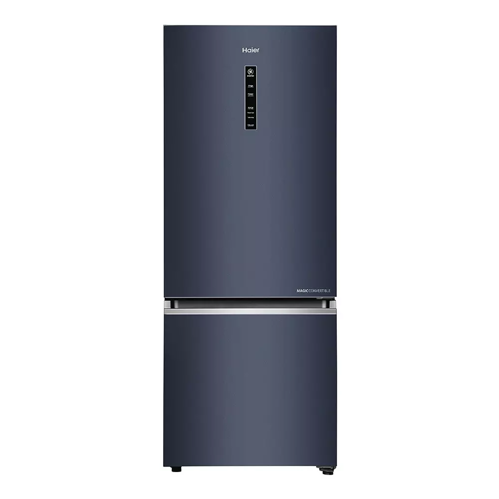 Haier 355 L Double Door Frost Free Bottom Mount Refrigerator 2 Star Ultramarine Steel, HRB-4052BUSA-P