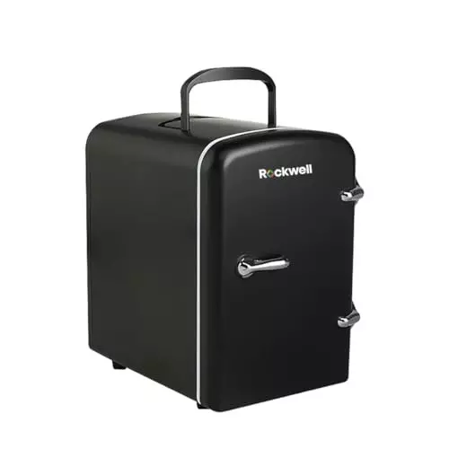 Rockwell 4 L Portable Mini Fridge and Warmer 220 V Black, RMF4BL