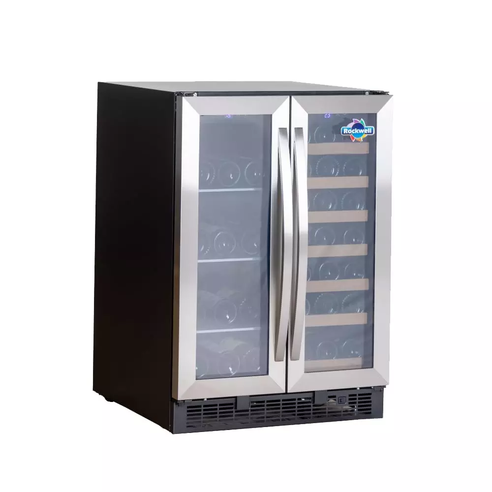 Rockwell Digital Temperature Control Fridge 148 L Capacity Black Freestanding Glass Door for Home, Kitchen & Office, RWNS87