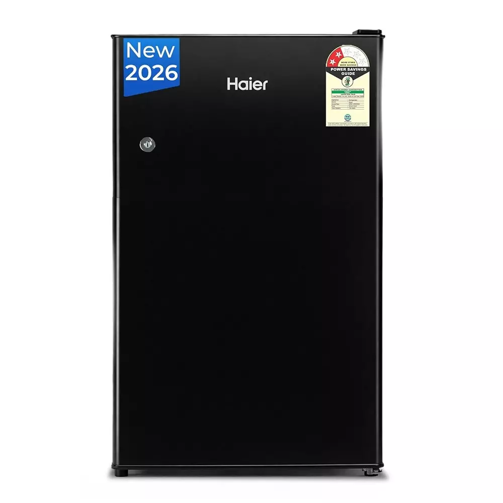 Haier 100 L Direct Cool Single Door Refrigerator 2 Star Black Steel, HRD-1252KSA