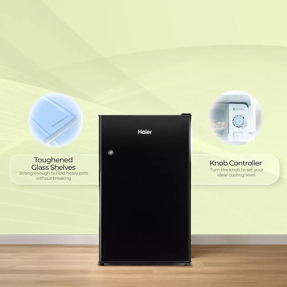 haier-100-l-direct-cool-single-door-refrigerator-2-star-black-steel-hrd-1252ksa