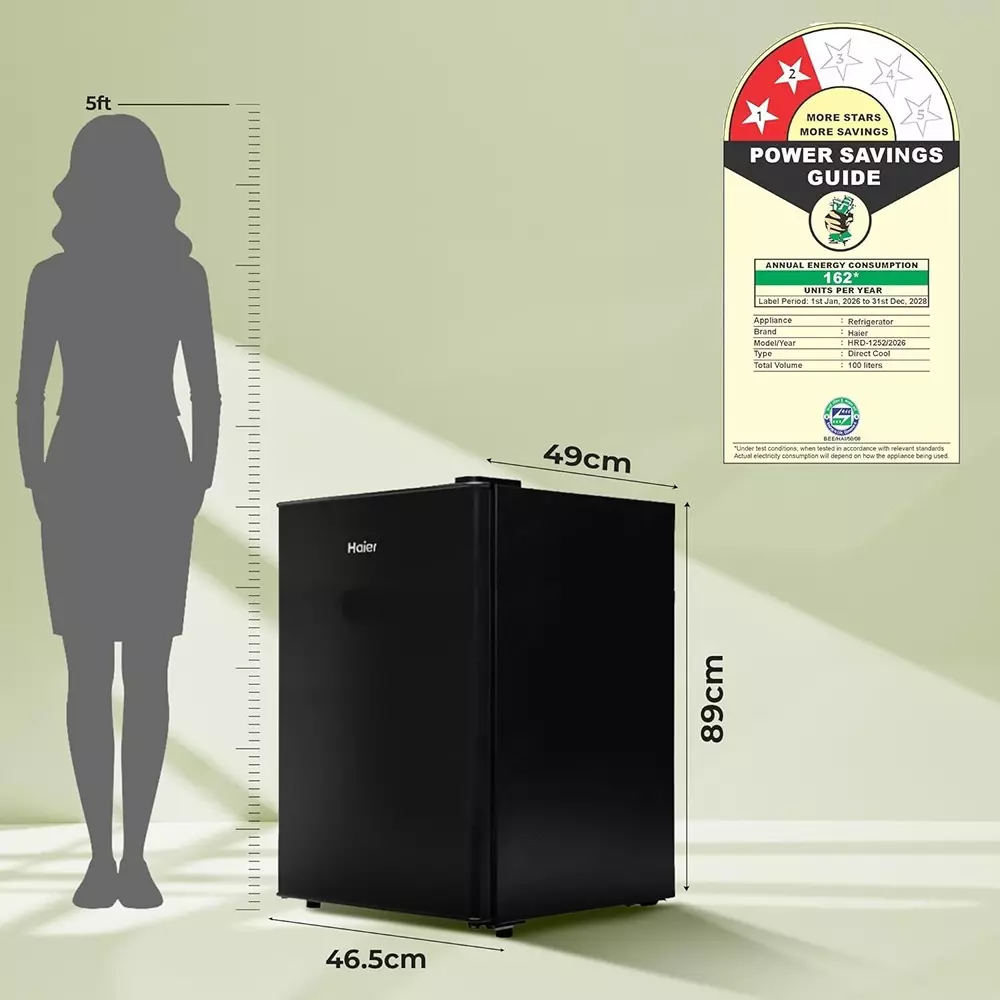 haier-100-l-direct-cool-single-door-refrigerator-2-star-black-steel-hrd-1252ksa