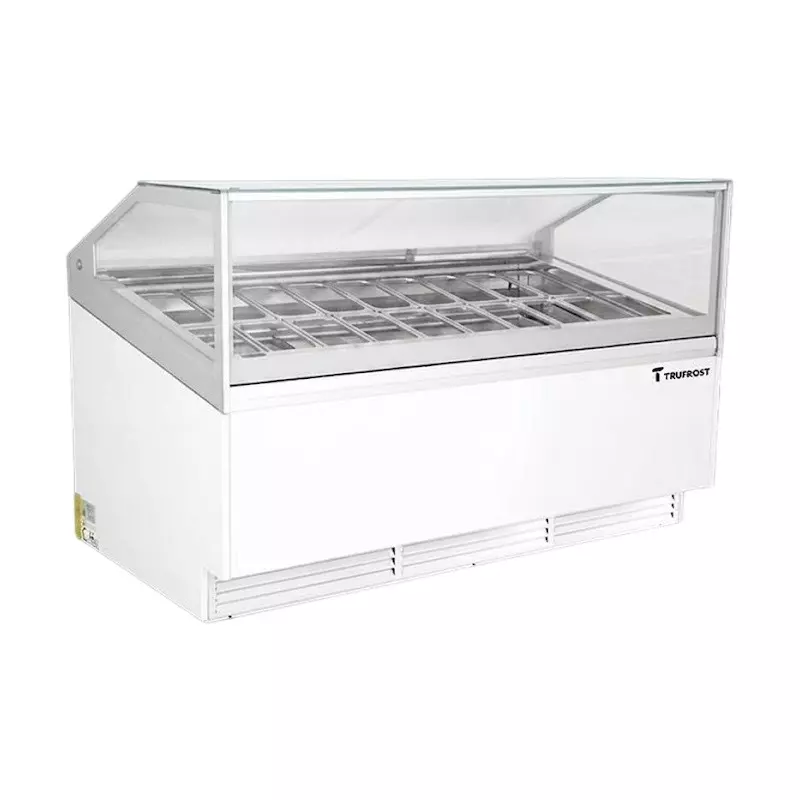 Trufrost 166 L Gelato Display Showcase with 18 x 5 L Italian Gelato Pans, 1400 W Input Power and -16 to -18°C Temperature Range, Wow Gelato 18