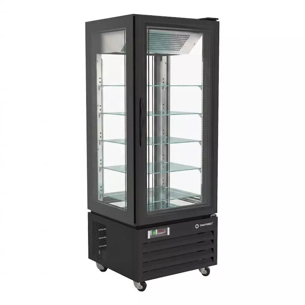Trufrost Panoramic Freezer Showcase 1000 W R290 Refrigerant 319 L Capacity, Black Frozen Tower