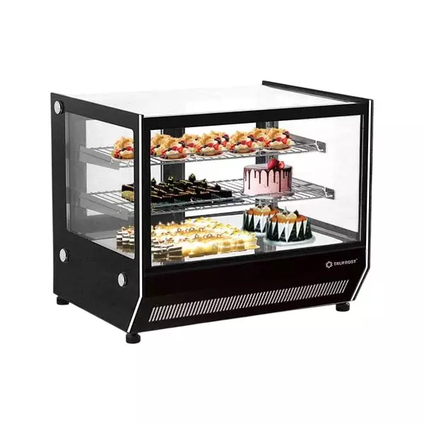 Trufrost Countertop 3 Layer Square Glass Cold Showcase 68 L Capacity 160 W Power Consumption, CTSR-23 Premia