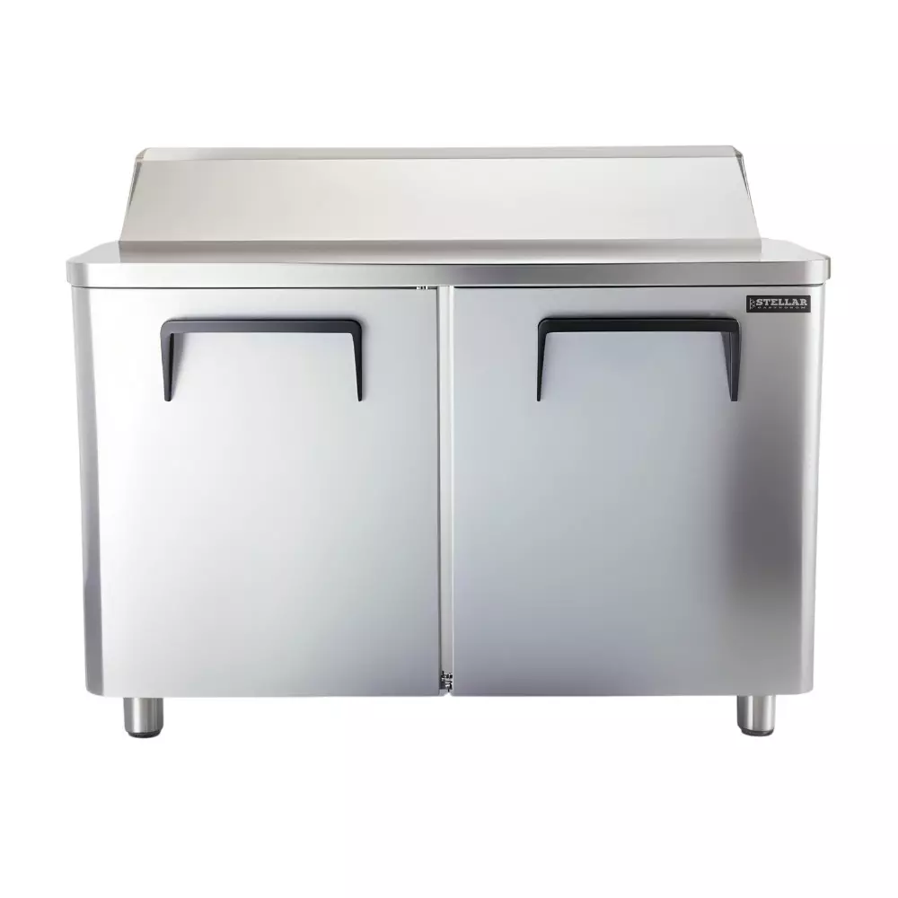 Stellar Two Door Pizza Makeline with Cold Pan, Lid and Back Compressor 350 L Capacity 1535 x 865 x 920+240 mm Size, PMZ 2