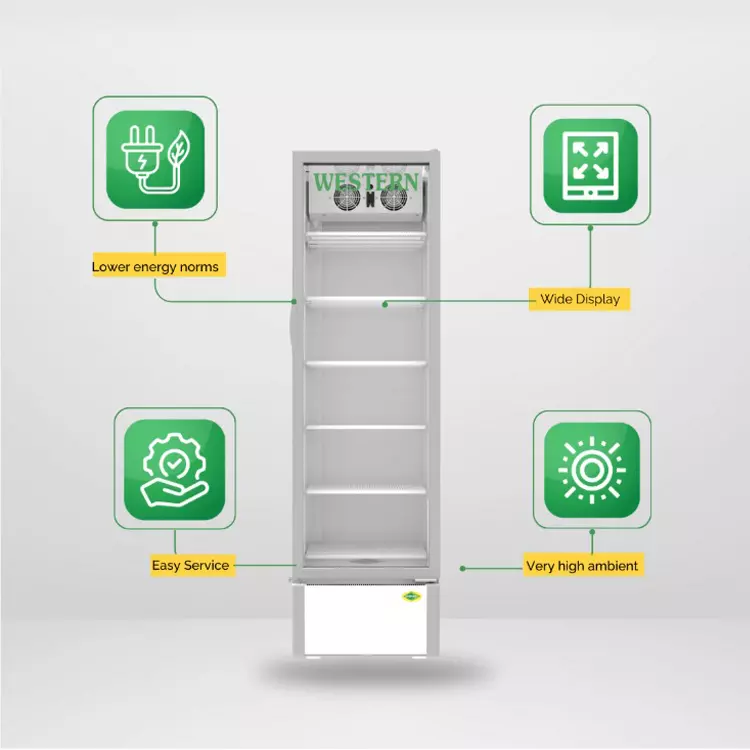 WESTERN Vertical Freezer 405 L Single Door with 6 Sleeves, SRC501HCFGL/SRC501HCH