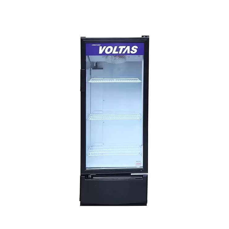 Voltas 208 L Visi Cooler Single Glass Door 3 Adjustable Shelves and 0°C to +7°C Temperature Range, VC GT 220 SD P