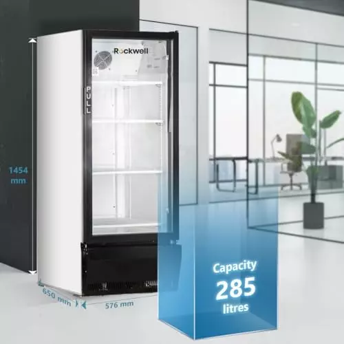 ROCKWELL 285 L Single Door Glass Visi Cooler, RVC300B