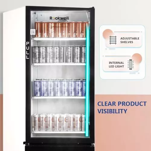 ROCKWELL 285 L Single Door Glass Visi Cooler, RVC300B