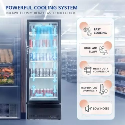 ROCKWELL 285 L Single Door Glass Visi Cooler, RVC300B