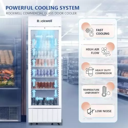 ROCKWELL 370 L Single Door Glass Visi Cooler, RVC500A