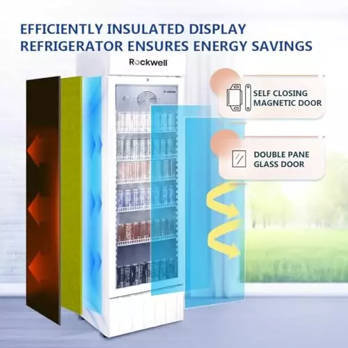 ROCKWELL 370 L Single Door Glass Visi Cooler, RVC500A